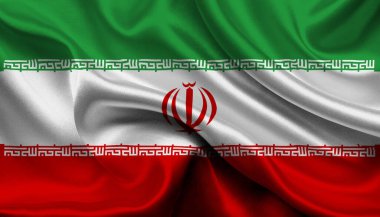 İran 'ın yüksek detaylı bayrağı. Ulusal İran bayrağı. Asya. 3B illüstrasyon.