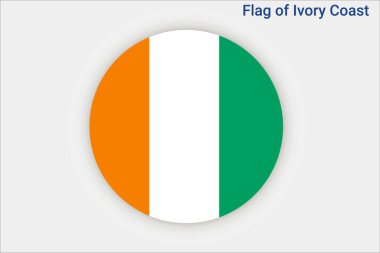 Fildişi Sahili 'nin yüksek detaylı bayrağı. Ulusal Fildişi Sahili bayrağı. Afrika. 3B illüstrasyon.