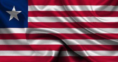 High detailed flag of Liberia. National Liberia flag. Africa. 3D illustration.
