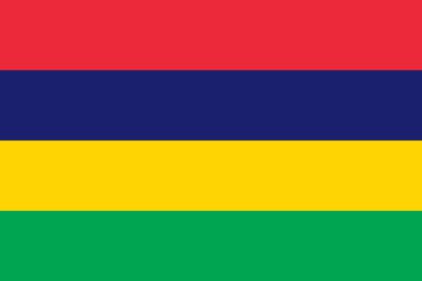 High detailed flag of Mauritius. National Mauritius flag. Africa. 3D illustration.