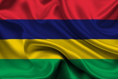 High detailed flag of Mauritius. National Mauritius flag. Africa. 3D illustration.