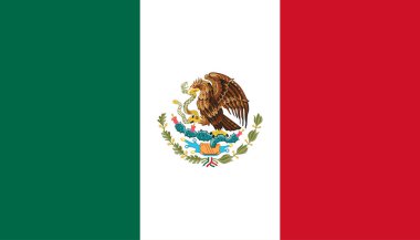 High detailed flag of Mexico. National Mexico flag. Europe. 3D illustration.