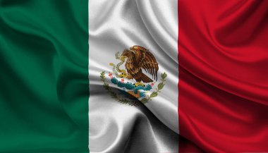 High detailed flag of Mexico. National Mexico flag. Europe. 3D illustration.