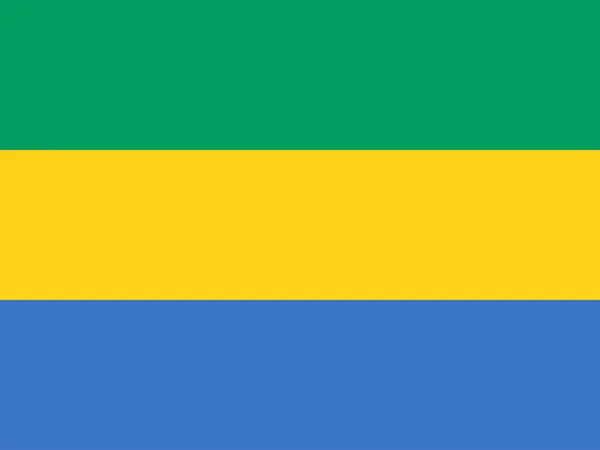 Gabon 'un yüksek detaylı bayrağı. Ulusal Gabon bayrağı. Afrika. 3B illüstrasyon.