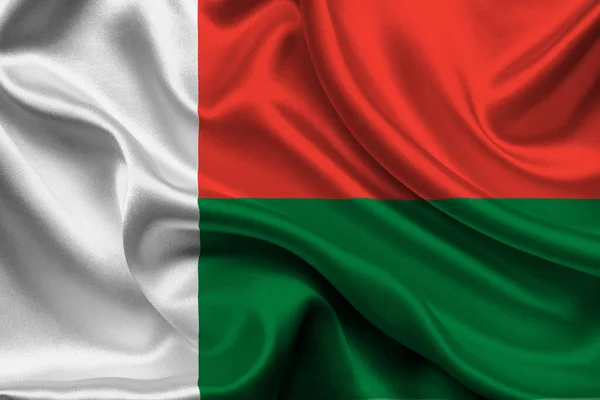 High detailed flag of Madagascar. National Madagascar flag. Africa. 3D illustration.