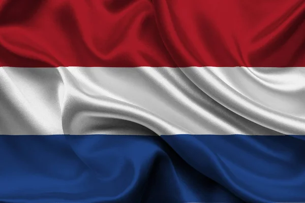 Hollanda 'nın yüksek detaylı bayrağı. Ulusal Hollanda bayrağı. Avrupa. 3B illüstrasyon.