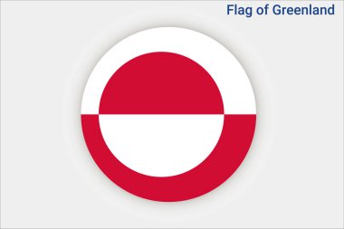 Grönland 'ın yüksek detaylı bayrağı. Ulusal Grönland bayrağı. Kuzey Amerika. 3B illüstrasyon.