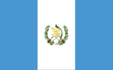Guatemala 'nın yüksek detaylı bayrağı. Ulusal Guatemala bayrağı. Kuzey Amerika. 3B illüstrasyon.