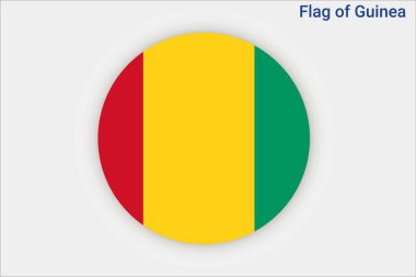 High detailed flag of Guinea. National Guinea flag. Africa. 3D illustration.