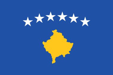 Kosova 'nın yüksek ayrıntılı bayrağı. Ulusal Kosova bayrağı. Avrupa. 3B illüstrasyon.