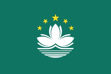 Yüksek detaylı Macau bayrağı. Ulusal Macau bayrağı. Asya. 3B illüstrasyon.