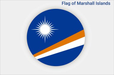 Marshall Adaları 'nın yüksek detaylı bayrağı. Ulusal Marshall Adaları bayrağı. Okyanusya. 3B illüstrasyon.