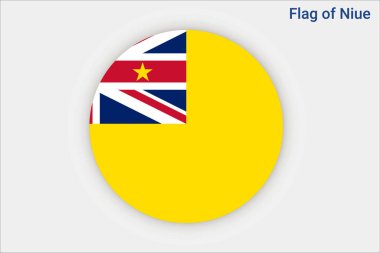 Niue 'nun yüksek detaylı bayrağı. Ulusal Niue bayrağı. Okyanusya. 3B illüstrasyon.