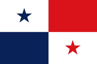 Yüksek detaylı Panama bayrağı. Ulusal Panama bayrağı. Kuzey Amerika. 3B illüstrasyon.