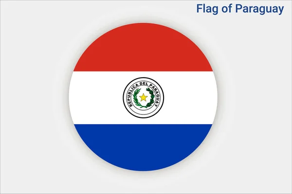 Hög Detaljerad Flagga Paraguay Nationell Paraguay Flagga Sydamerika Illustration — Stock vektor