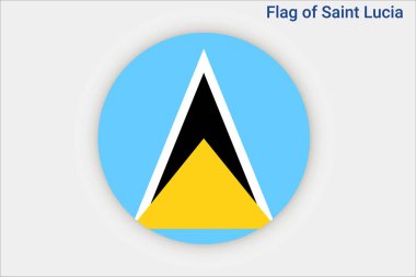 High detailed flag of Saint Lucia. National Saint Lucia flag. North America. 3D illustration.