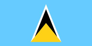 High detailed flag of Saint Lucia. National Saint Lucia flag. North America. 3D illustration.