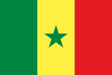 Senegal 'in yüksek detaylı bayrağı. Ulusal Senegal bayrağı. Afrika. 3B illüstrasyon.