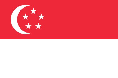 High detailed flag of Singapore. National Singapore flag. Asia. 3D illustration.