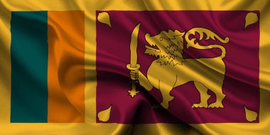 High detailed flag of Srilanka. National Srilanka flag. Asia. 3D illustration.