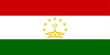 Tacikistan bayrağı. Ulusal Tacikistan bayrağı. Asya. 3B illüstrasyon.