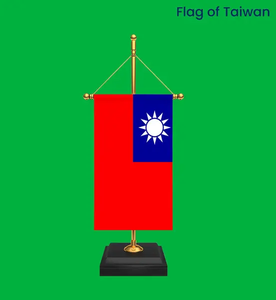 High detailed flag of Taiwan. National Taiwan flag. Asia. 3D illustration.