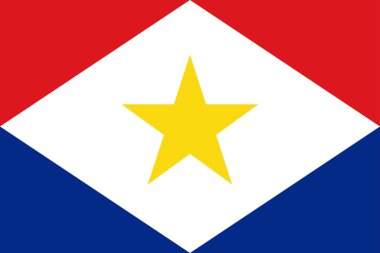 High detailed flag of Saba. National Saba flag. America. 3D illustration.