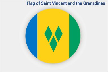 High detailed flag of Saint Vincent and the Grenadines. National Saint Vincent and the Grenadines flag. North America. 3D illustration.
