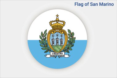 High detailed flag of San Marino. National San Marino flag. Europe. 3D illustration.