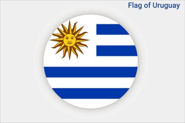 Yüksek detaylı Uruguay bayrağı. Ulusal Uruguay bayrağı. Güney Amerika. 3B illüstrasyon.