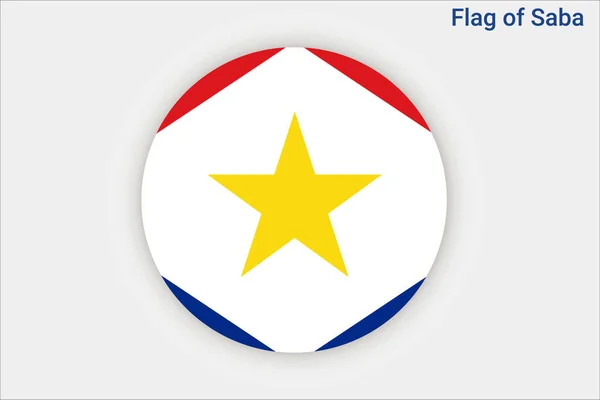 High detailed flag of Saba. National Saba flag. America. 3D illustration.