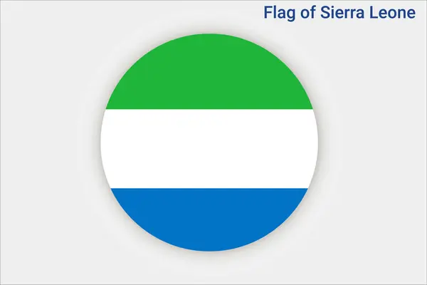 Sierra Leone 'nin yüksek detaylı bayrağı. Ulusal Sierra Leone bayrağı. Afrika. 3B illüstrasyon.