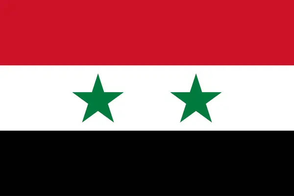 Suriye 'nin yüksek detaylı bayrağı. Ulusal Suriye bayrağı. Asya. 3B illüstrasyon.