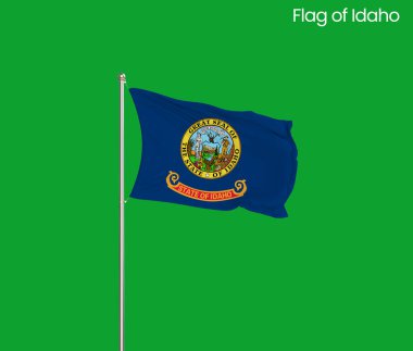 Yüksek detaylı Idaho bayrağı. Idaho eyalet bayrağı, Ulusal Idaho bayrağı. Eyalet bayrağı Idaho. ABD. Amerika.