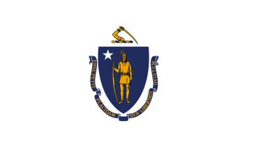 Massachusetts 'in yüksek detaylı bayrağı. Massachusetts eyalet bayrağı, Ulusal Massachusetts bayrağı. Massachusetts bayrağı. ABD. Amerika.