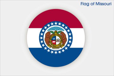 Missouri 'nin yüksek detaylı bayrağı. Missouri eyalet bayrağı, Missouri bayrağı. Missouri bayrağı. ABD. Amerika.