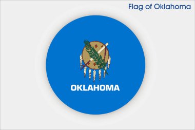 Oklahoma 'nın yüksek detaylı bayrağı. Oklahoma eyalet bayrağı, Ulusal Oklahoma bayrağı. Oklahoma eyaleti bayrağı. ABD. Amerika.