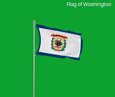 Batı Virginia 'nın yüksek detaylı bayrağı. Batı Virginia eyalet bayrağı, Ulusal Batı Virginia bayrağı. Batı Virginia eyaletinin bayrağı. ABD. Amerika.