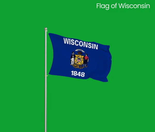 stock image High detailed flag of Wisconsin. Wisconsin state flag, National Wisconsin flag. Flag of state Wisconsin. USA. America.