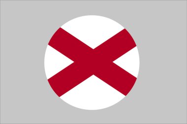 Alabama 'nın yüksek detaylı bayrağı. Alabama eyalet bayrağı, Ulusal Alabama bayrağı. Alabama bayrağı. ABD. Amerika.