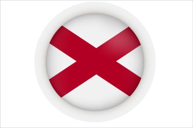 Alabama 'nın yüksek detaylı bayrağı. Alabama eyalet bayrağı, Ulusal Alabama bayrağı. Alabama bayrağı. ABD. Amerika.