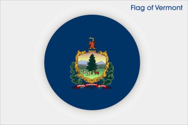 Vermont 'un yüksek detaylı bayrağı. Vermont eyalet bayrağı, Ulusal Vermont bayrağı. Vermont bayrağı. ABD. Amerika.