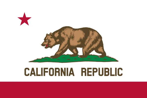 Kaliforniya 'nın yüksek detaylı bayrağı. Kaliforniya bayrağı, Ulusal Kaliforniya bayrağı. California eyaletinin bayrağı. ABD. Amerika.