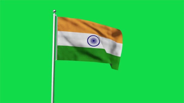Bandeira Acenar Detalhada Alta Índia Bandeira Nacional Índia Ásia Ilustração — Vídeo de Stock