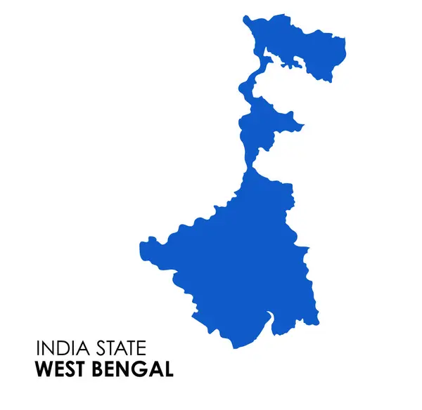Västbengalisk Karta Över Indiska Staten Kolkata Karta Vektor Illustration Vit — Stockfoto