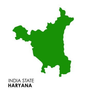 Hint devletinin Haryana haritası. Haryana harita vektör çizimi. Beyaz arkaplanda Haryana haritası.