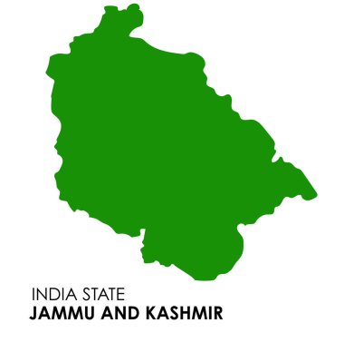 Jammu ve Hindistan devletinin haritası. Jammu ve kaşmir harita vektör çizimi.