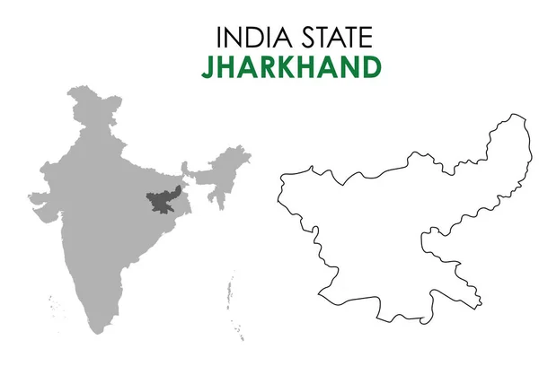 Jharkhand Hint devleti haritası. Jharkhand harita vektör çizimi. Beyaz arkaplanda Jharkhand haritası.