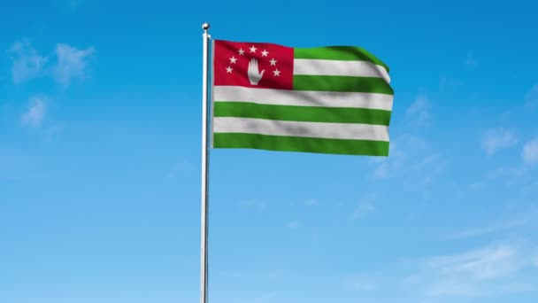 Abchaziens Flagga Nationell Flagga Abchazien Republiken Abchazien Render Sky Bakgrund — Stockvideo