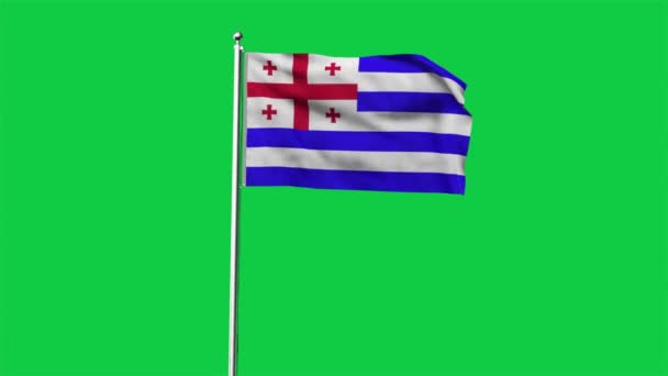Adjara Nagy Részletességű Zászlója Nemzeti Adjara Zászló Render Zászló Zöld — Stock videók